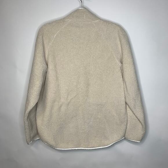 Express Cream Sherpa Fuzzy Fleece Teddy Zip Up Jacket Sz XS - Picture 6 of 8